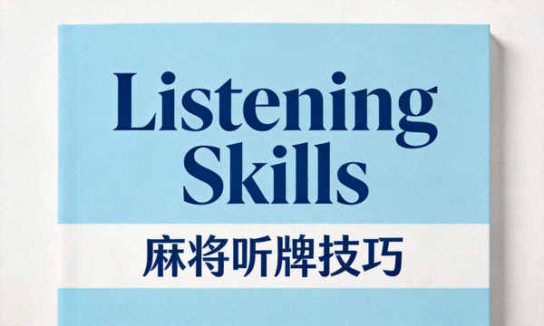 麻将听牌技巧文章封面图，浅蓝色背景上显示Listening Skills英文字样